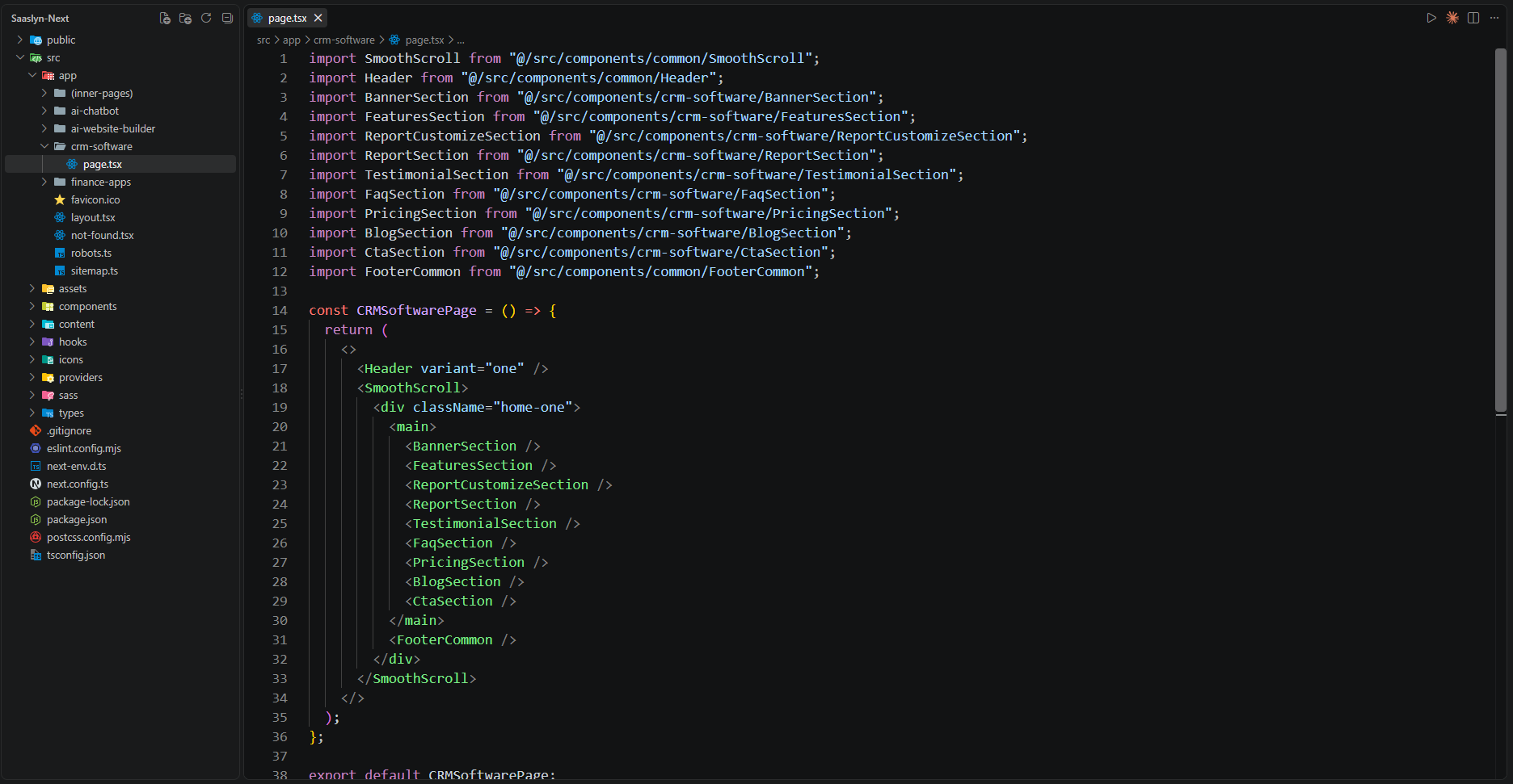 Next.js project structure